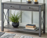 Bay Furniture Gallery - Ashley Furniture - Freedan Sofa/Console Table - Console Sofa Table / Grayish Brown - T175-4
